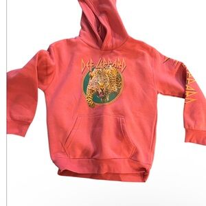 Kids pink def leopard hoodie